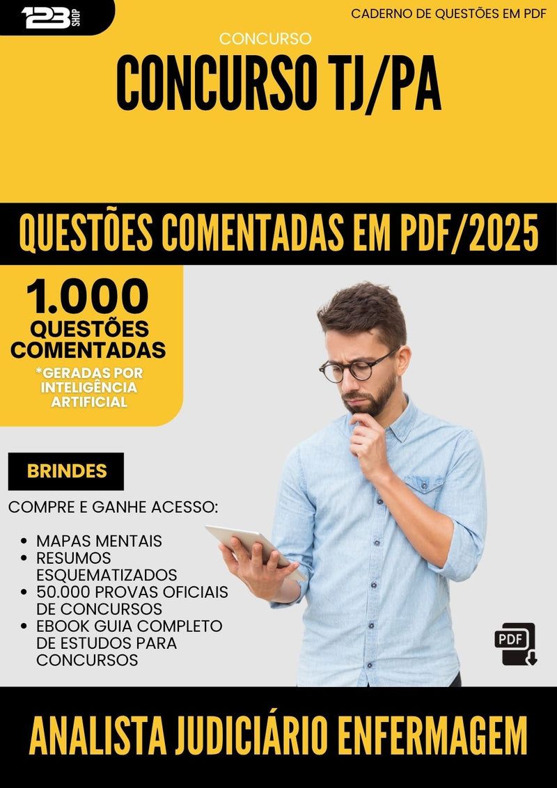 1000 Questões Comentadas para Concurso Analista Judiciario Enfermagem Tj Pa 2025 - 1000 Questões