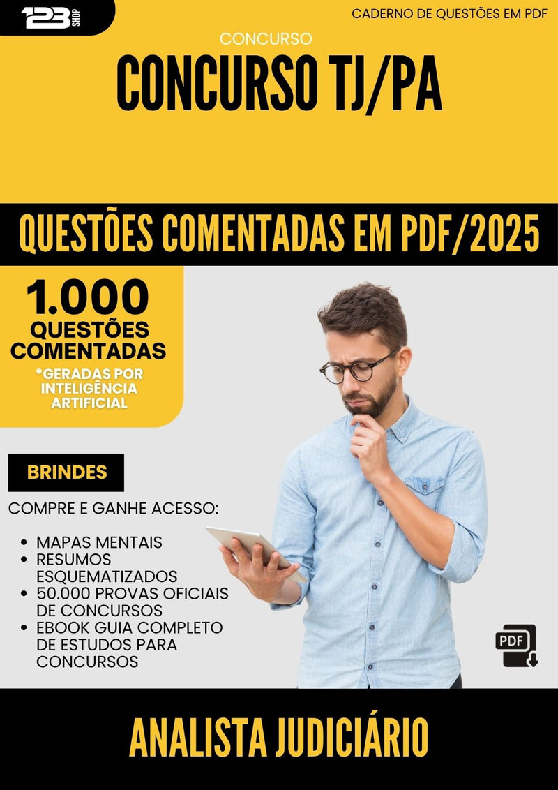 1000 Questões Comentadas para Concurso Analista Judiciario Biblioteconomia Tj Pa 2025 - 1000 Questões