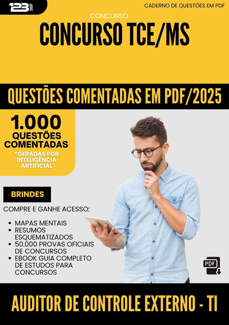 1000 Questões Comentadas para Concurso Auditor De Controle Externo Ti Tce Ms 2025 - 1000 Questões
