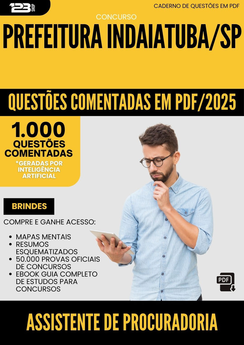 1000 Questões Comentadas para Concurso Assistente De Procuradoria da Prefeitura Indaiatuba Sp 2025 - 1000 Questões
