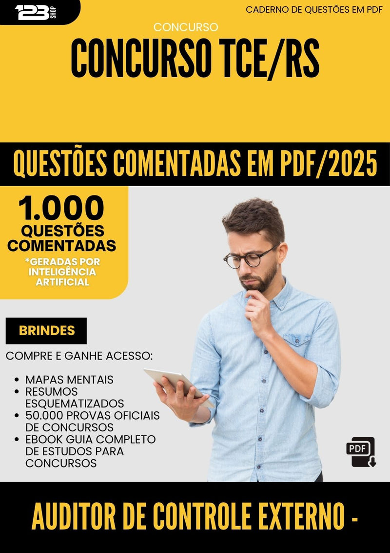 1000 Questões Comentadas para Concurso Auditor De Controle Externo Arquitetura Tce Rs 2025 - 1000 Questões