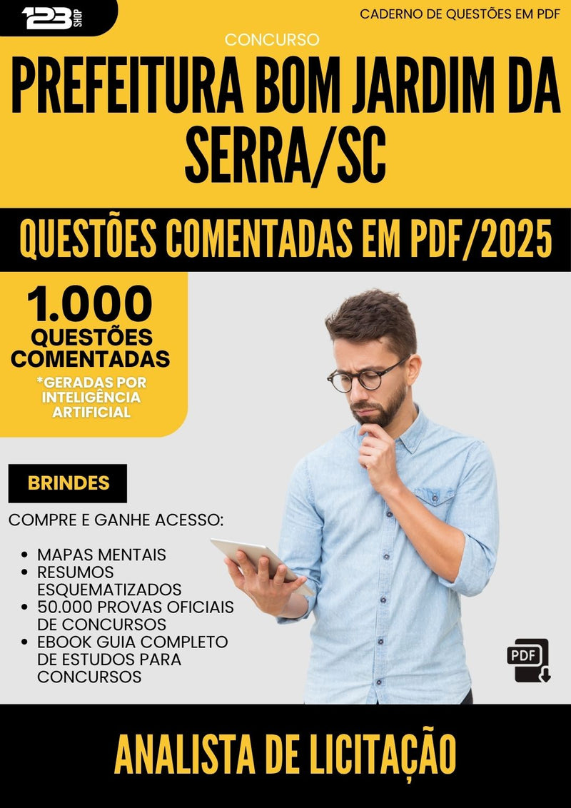 1000 Questões Comentadas para Concurso Analista De Licitacao da Prefeitura Bom Jardim Da Serra Sc 2025 - 1000 Questões