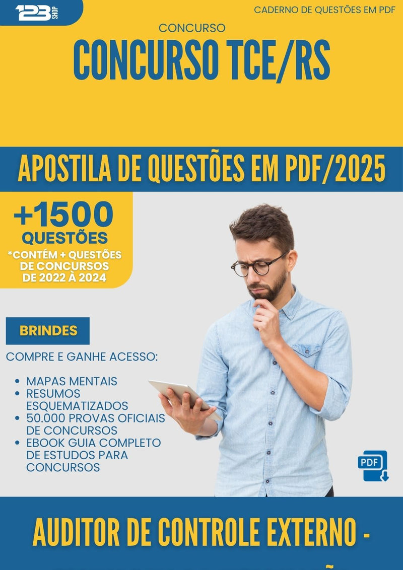 Apostila de Questões para Concurso Auditor De Controle Externo Tecnologia Da Informacao Tce Rs 2025 - Mais de 1.500 Questões