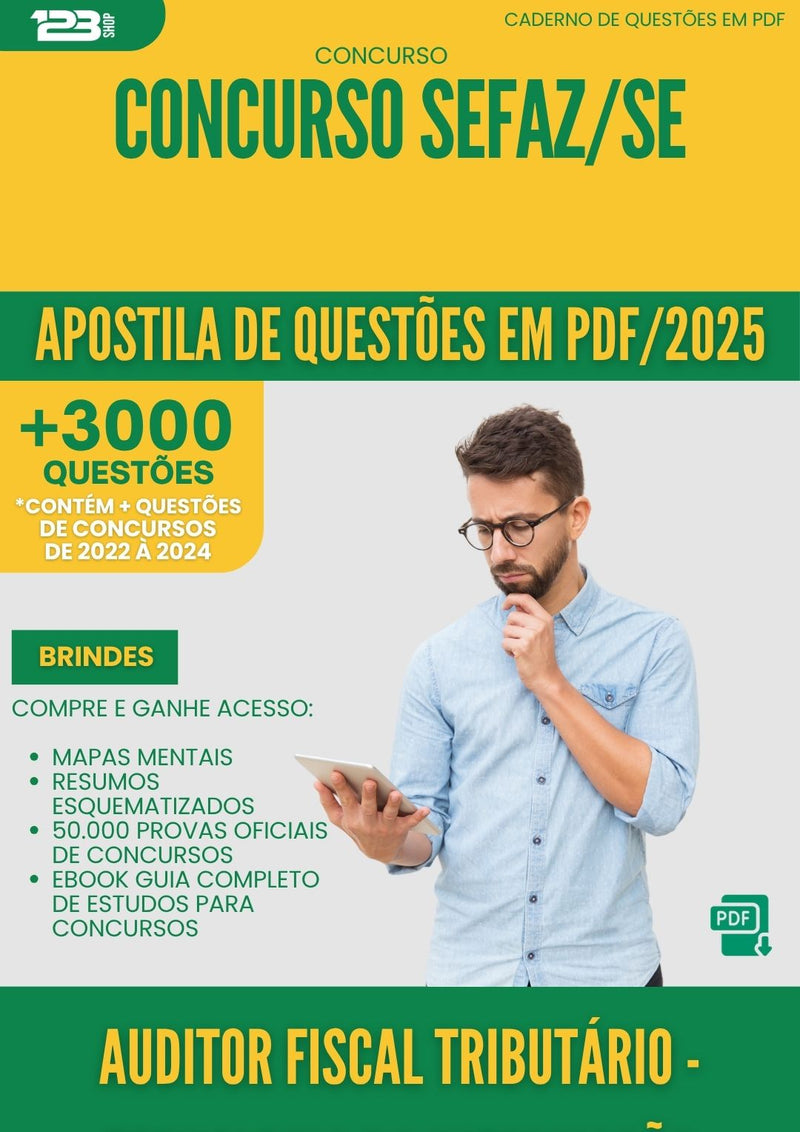 Apostila de Questões para Concurso Auditor Fiscal Tributario Tecnologia Da Informacao Sefaz Se 2025 - Mais de 3.000 Questões
