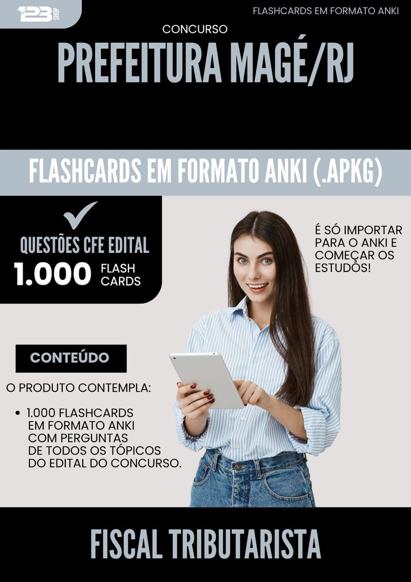 Flashcards para Concurso Fiscal Tributarista da Prefeitura Mage Rj 2025 - 1000 Flashcards de Acordo com Edital