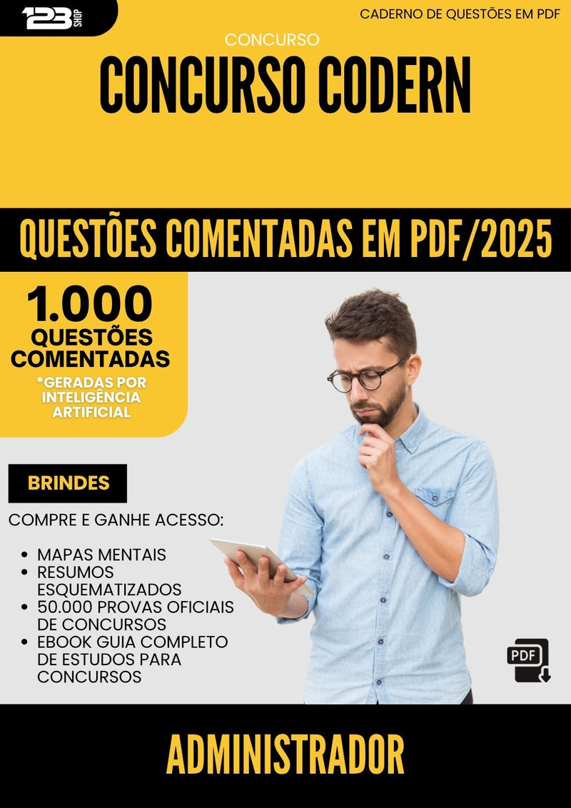 1000 Questões Comentadas para Concurso Administrador Codern 2025 - 1000 Questões