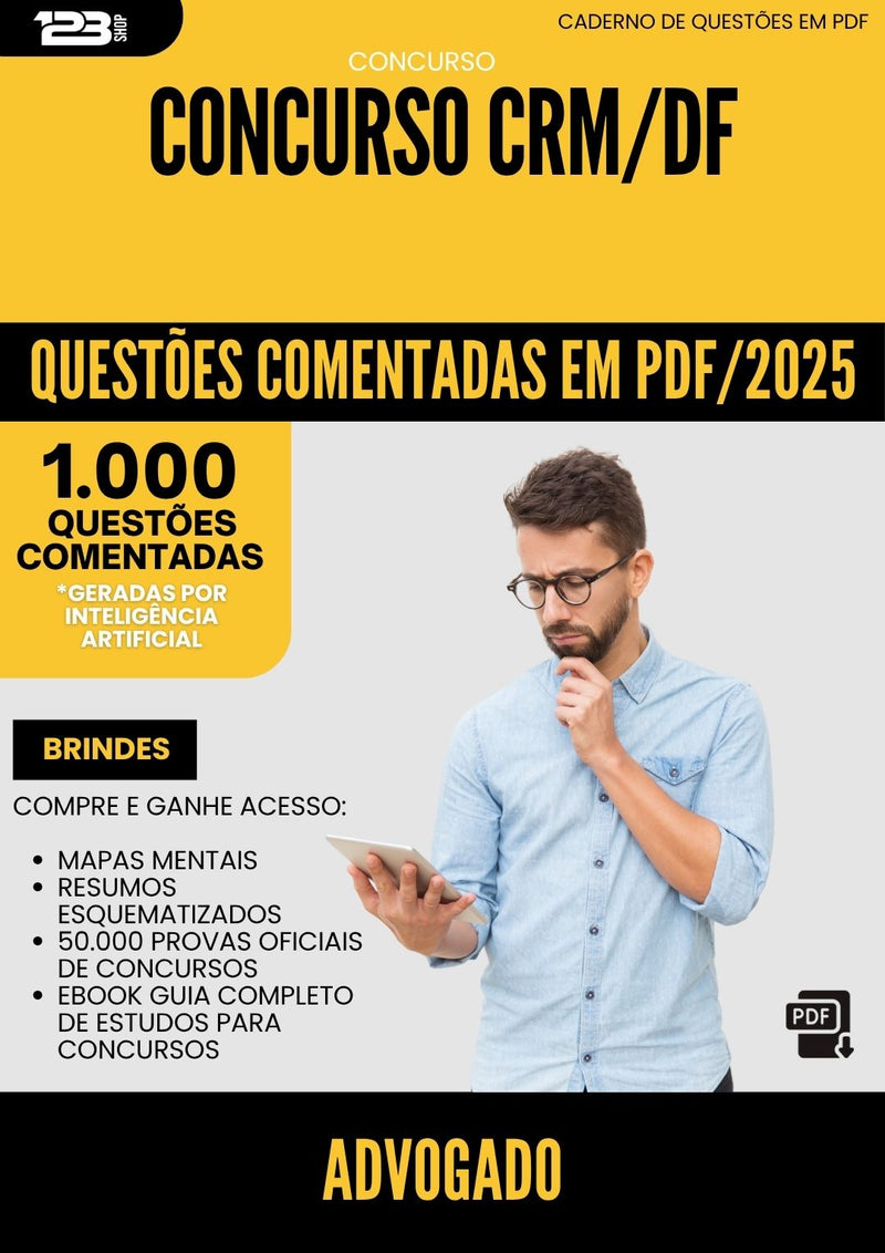 1000 Questões Comentadas para Concurso Advogado Crm Df 2025 - 1000 Questões