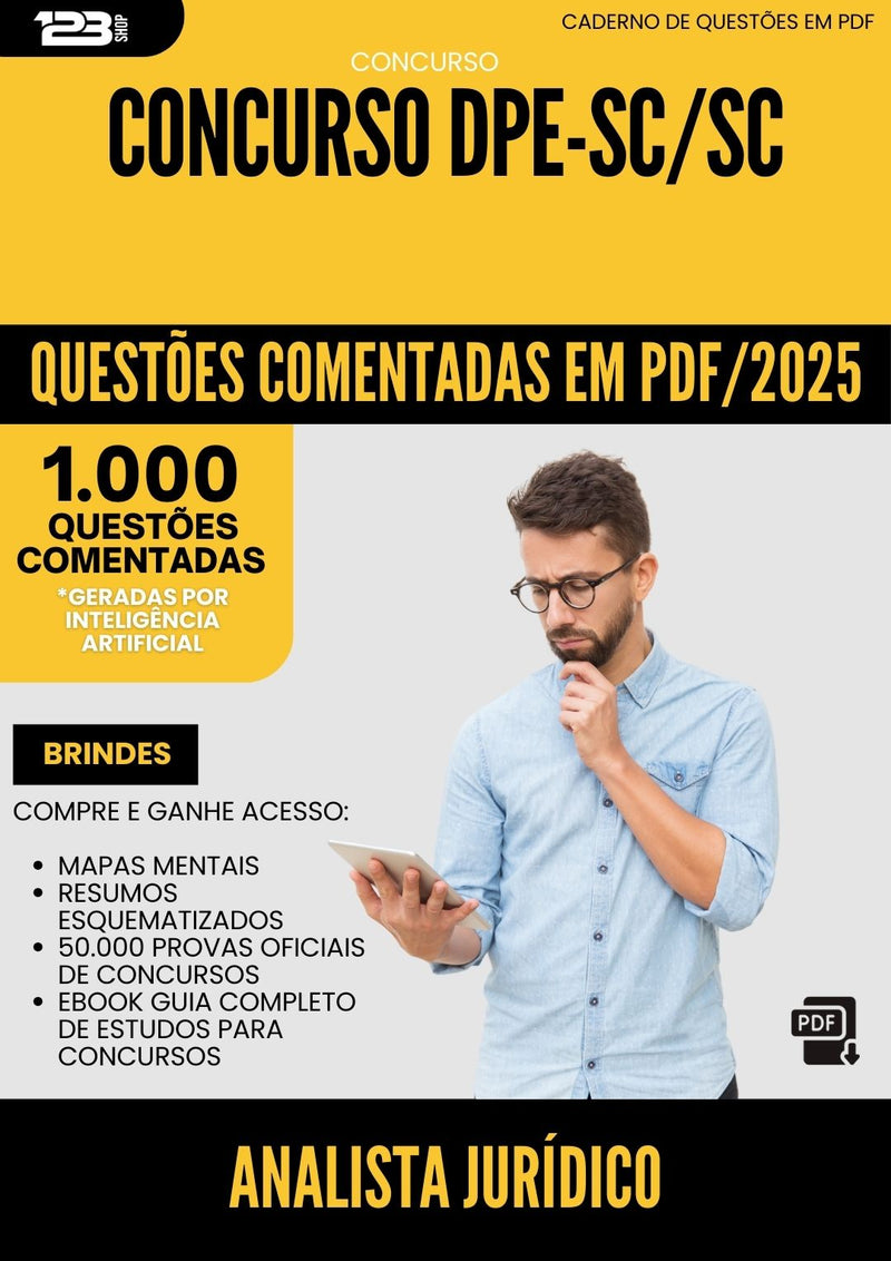 1000 Questões Comentadas para Concurso Analista Juridico Dpe Sc 2025 - 1000 Questões
