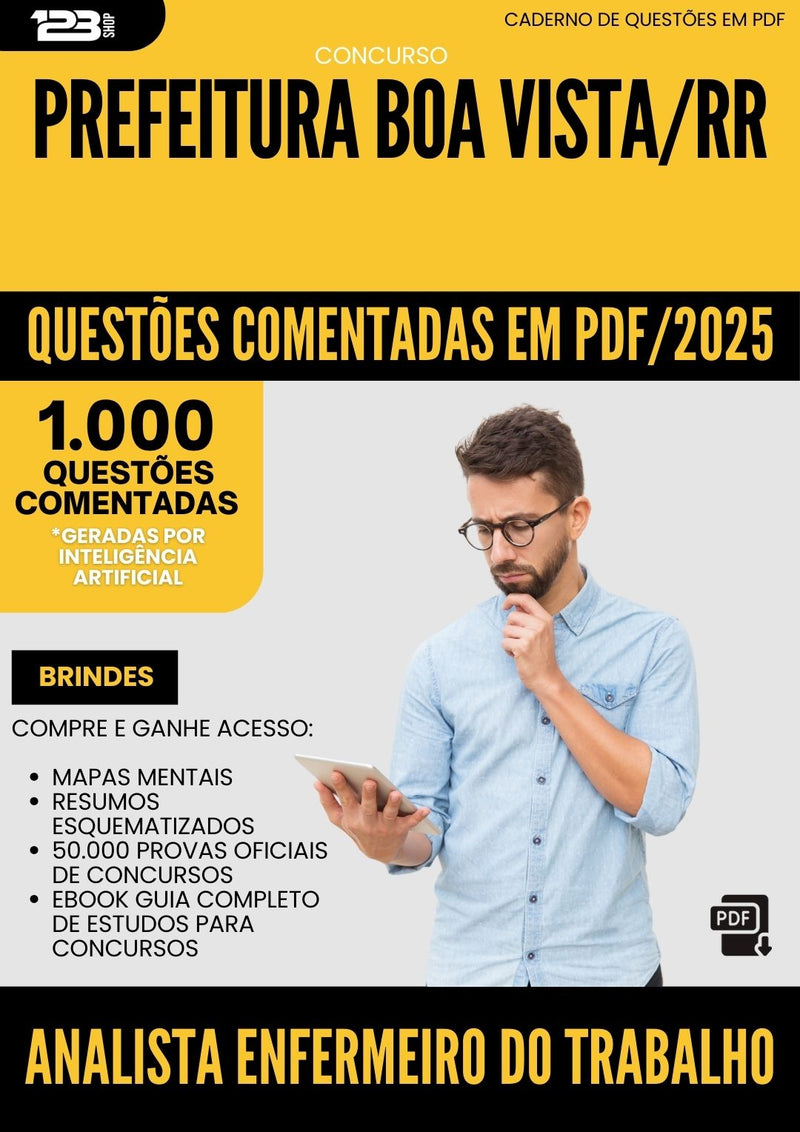 1000 Questões Comentadas para Concurso Analista Enfermeiro Do Trabalho da Prefeitura Boa Vista Rr 2025 - 1000 Questões