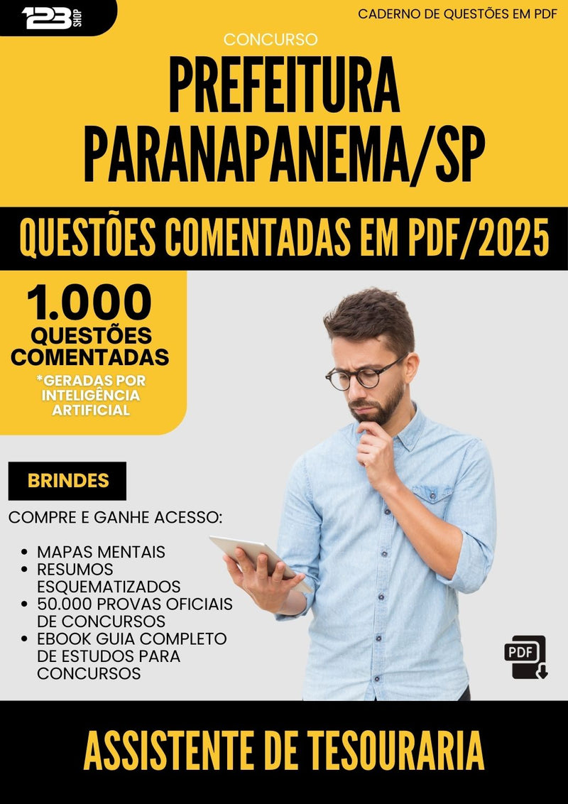 1000 Questões Comentadas para Concurso Assistente De Tesouraria da Prefeitura Paranapanema Sp 2025 - 1000 Questões