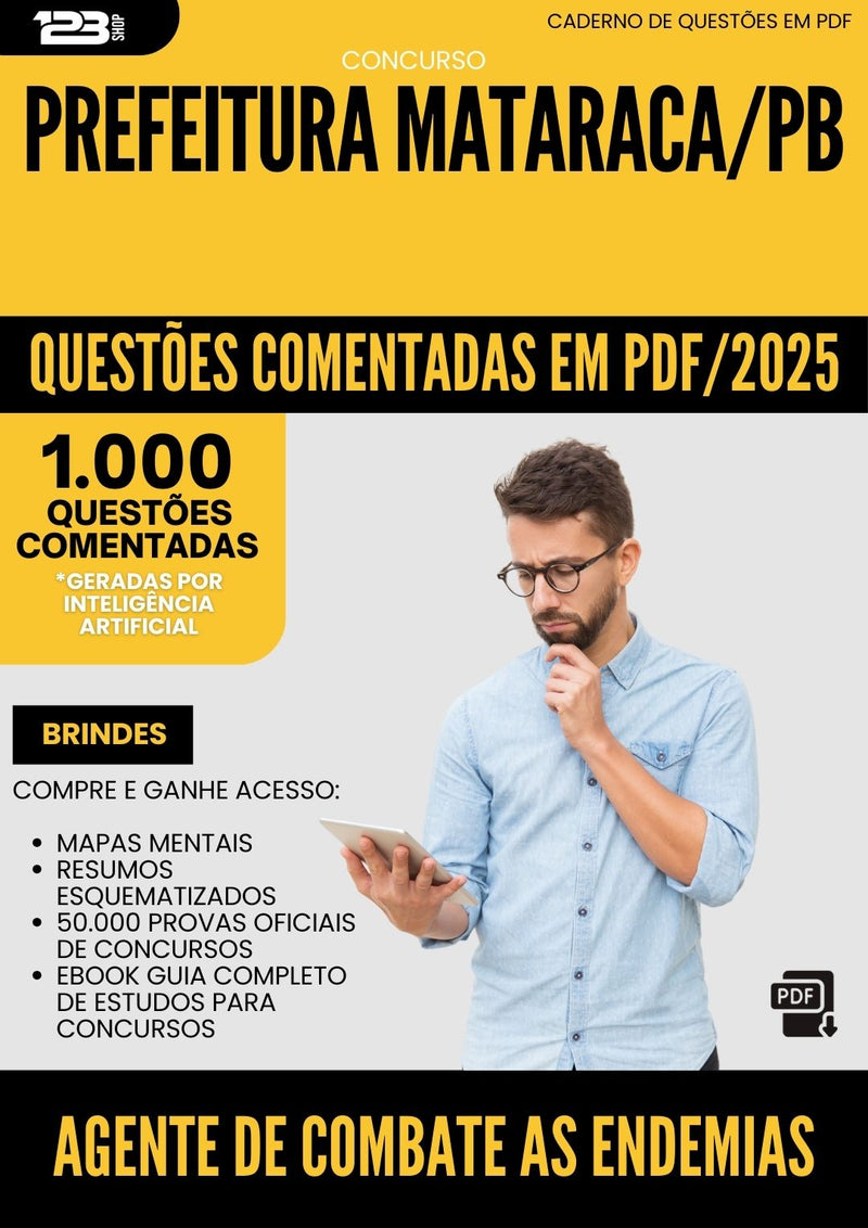 1000 Questões Comentadas para Concurso Agente De Combate As Endemias da Prefeitura Mataraca Pb 2025 - 1000 Questões