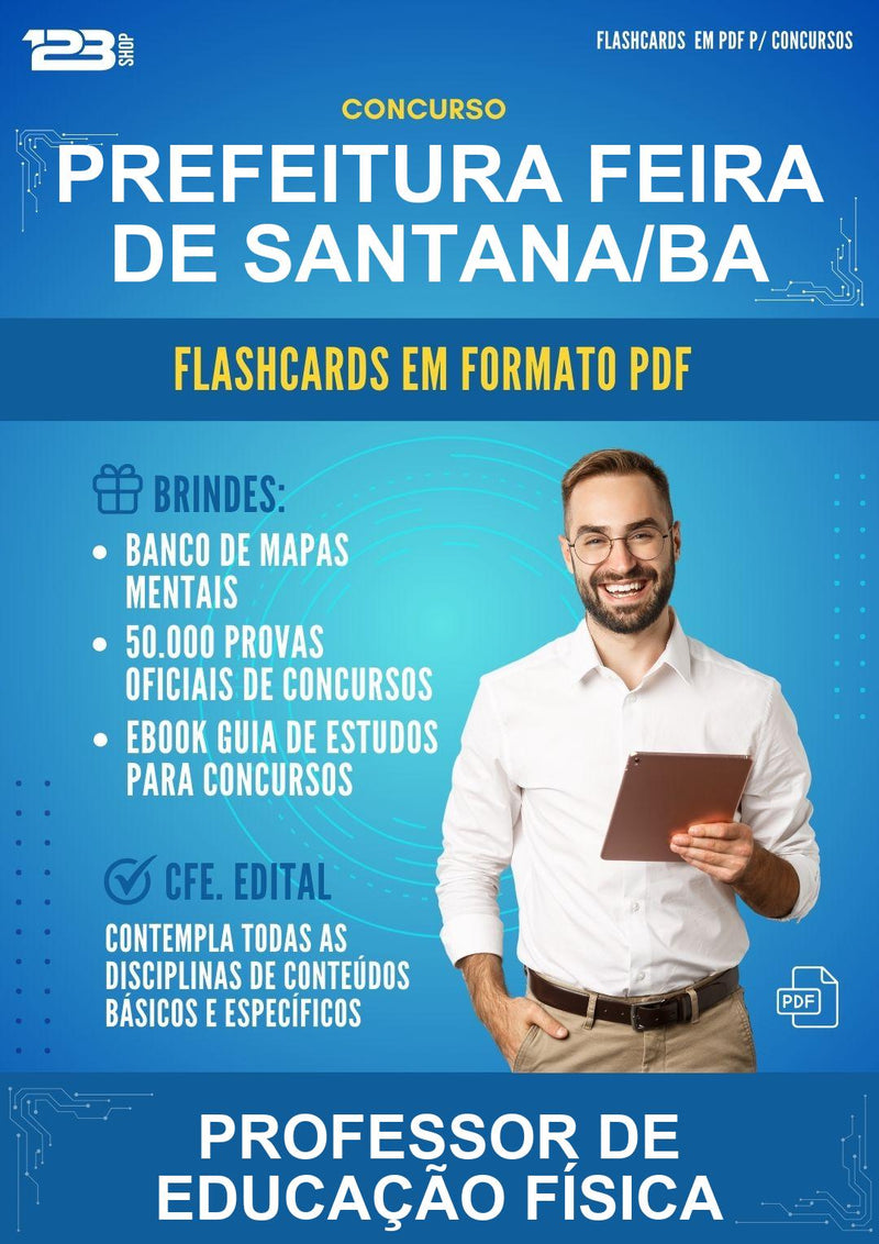 Flashcards em PDF · Prefeitura Feira de Santana/BA - Professor de Educação Física - 600 Flashcards | Aprova Digital