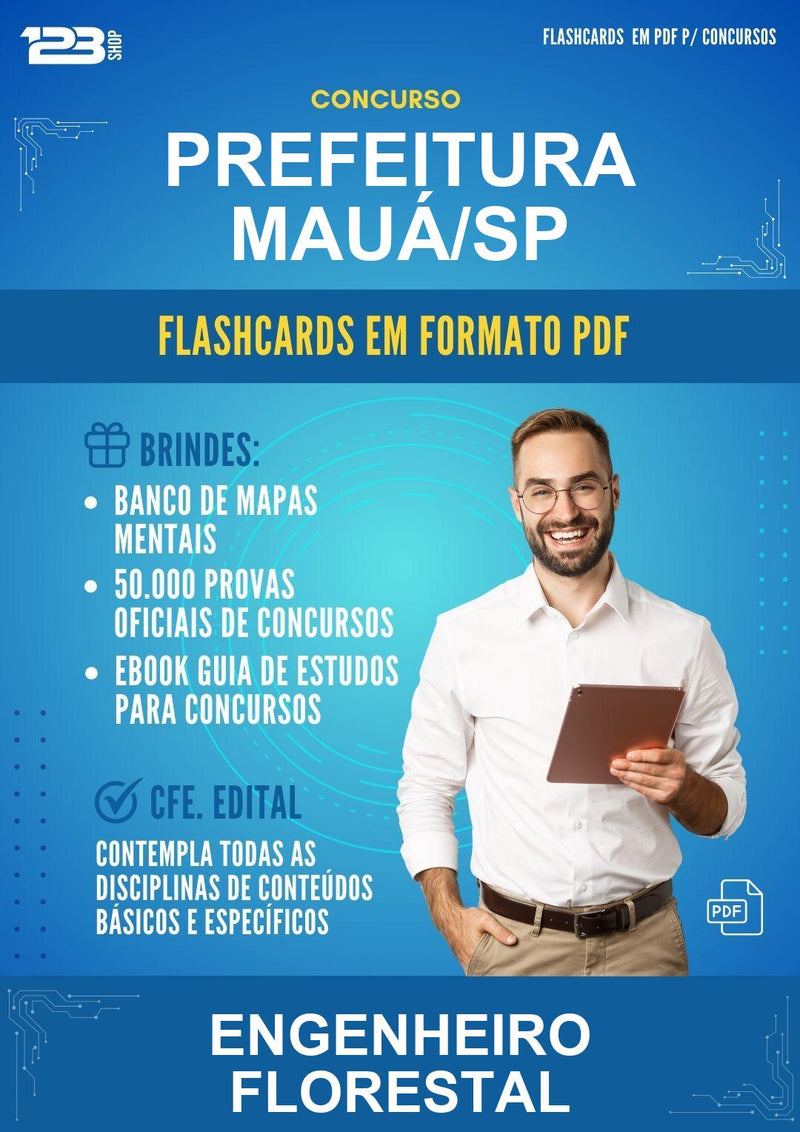 Flashcards em PDF para o Concurso Prefeitura Mauá/SP para Engenheiro Florestal - 1000 Flashcards
