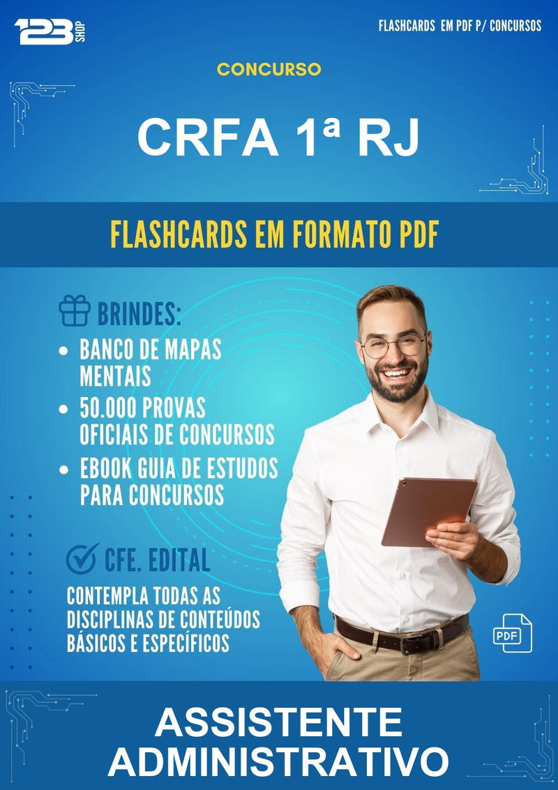 Flashcards em PDF para o Concurso Crfa 1ª Rj para Assistente Administrativo - 2000 Flashcards