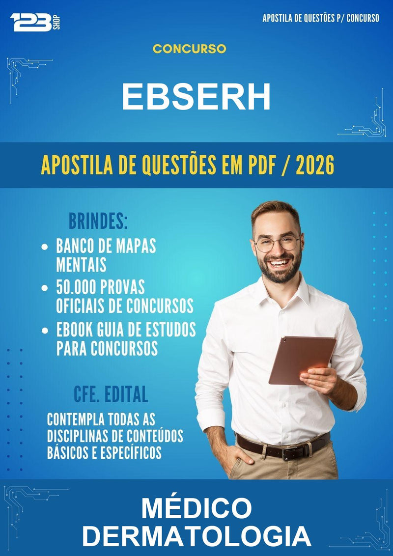 Apostila de Questões · Ebserh - Médico Dermatologia - Mais de 3000 Questões | Aprova Digital