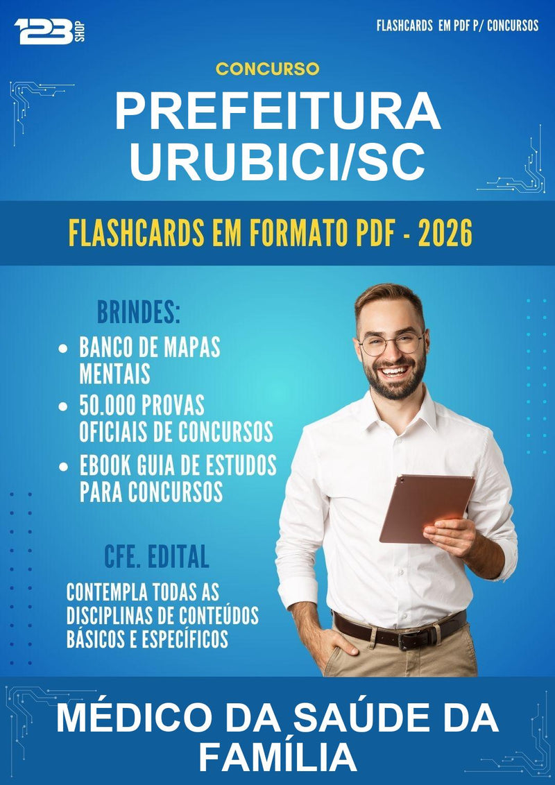 Flashcards em PDF · Prefeitura Urubici/SC - Médico da Saúde da Família - 1000 Flashcards | Aprova Digital