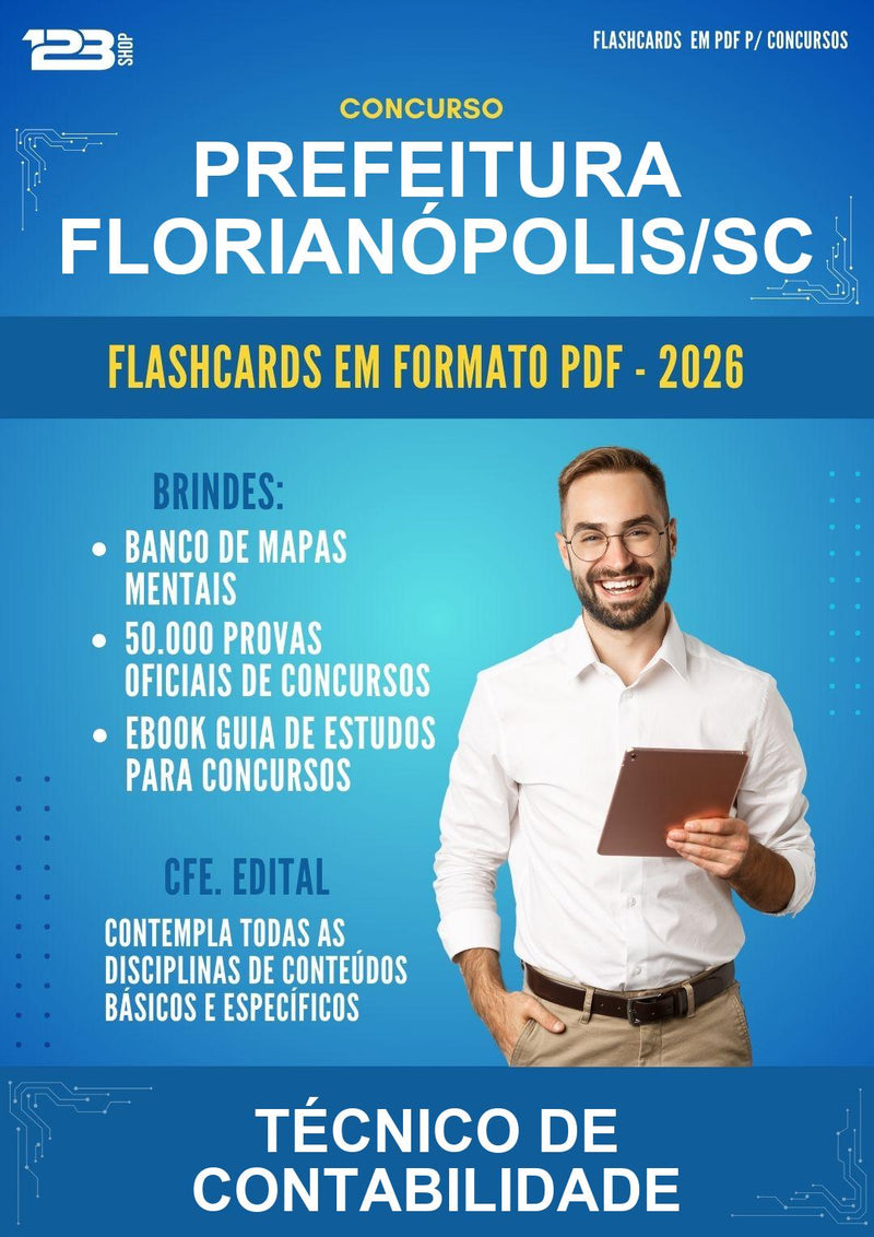 Flashcards em PDF · Prefeitura Florianópolis/SC - Técnico de Contabilidade - 1000 Flashcards | Aprova Digital