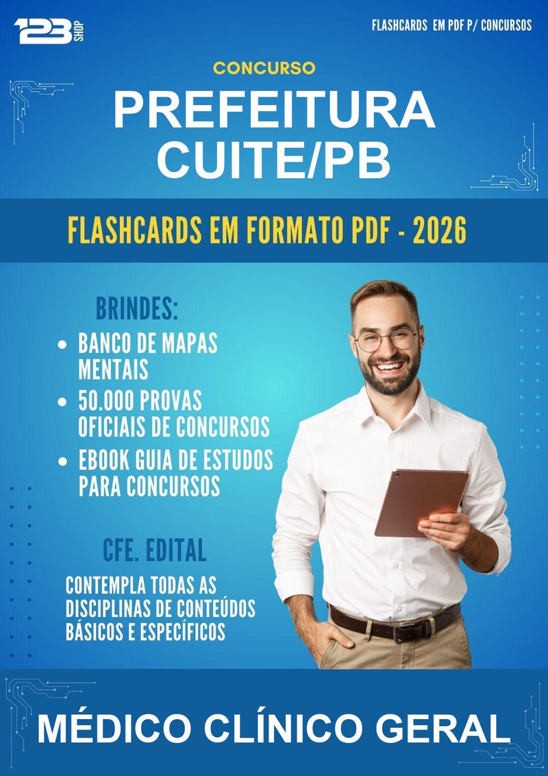 Flashcards em PDF · Prefeitura Cuite/PB - Médico Clínico Geral - 1000 Flashcards | Aprova Digital