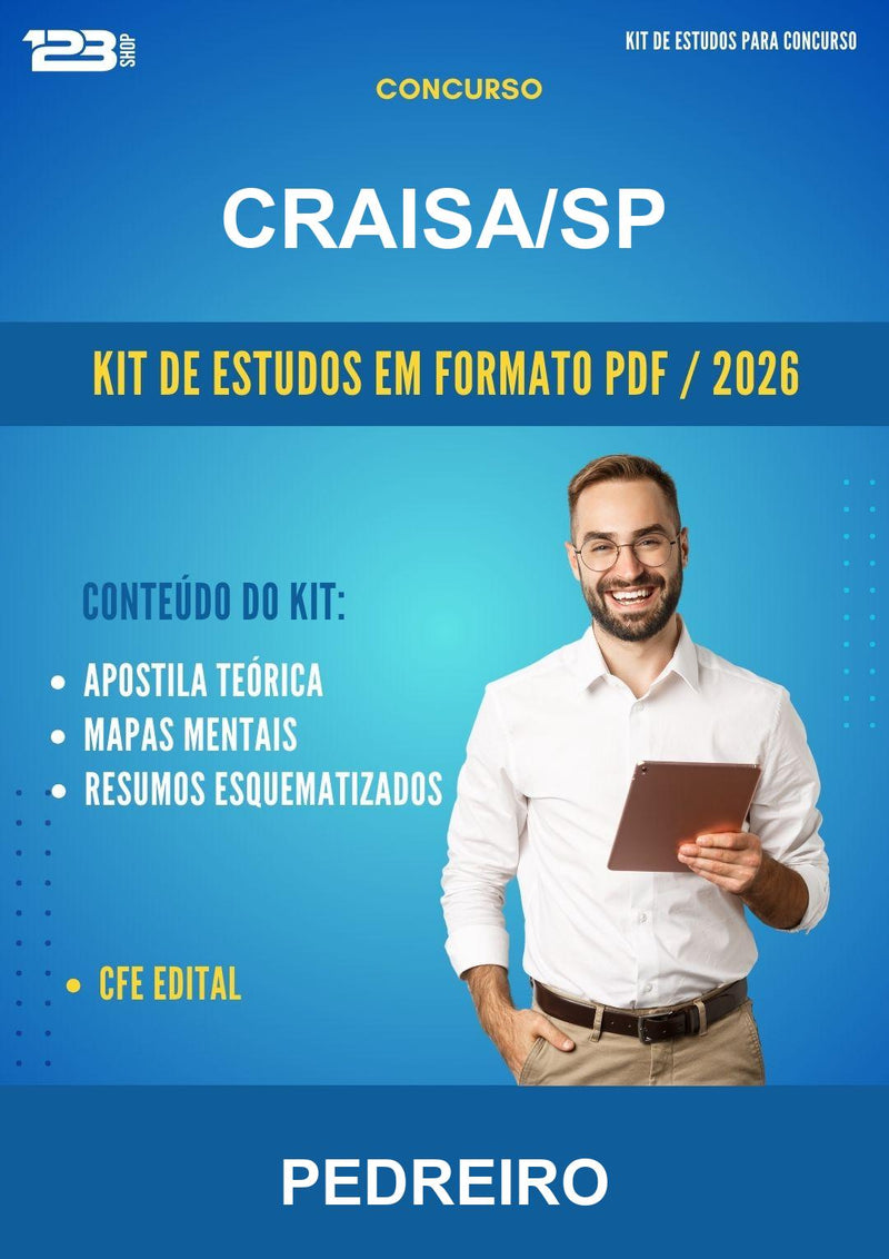 Kit de Estudos para o Concurso Craisa/SP para Pedreiro