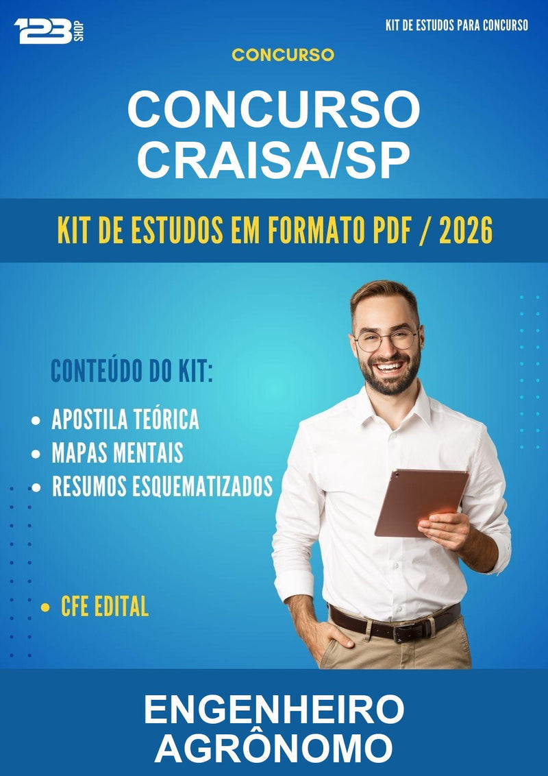 Kit de Estudos para o Concurso Concurso Craisa/SP para Engenheiro Agrônomo
