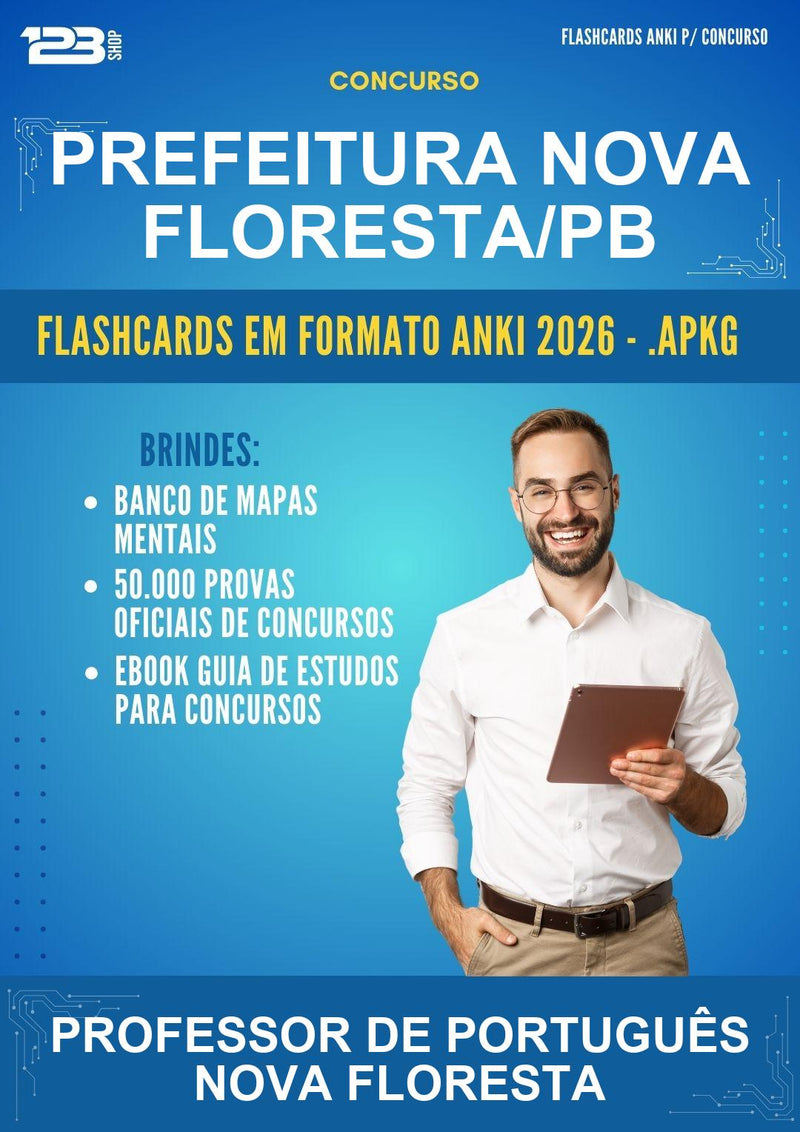 Flashcards Anki para o Concurso Prefeitura Nova Floresta/PB para Professor de Português Nova Floresta - 400 Flashcards