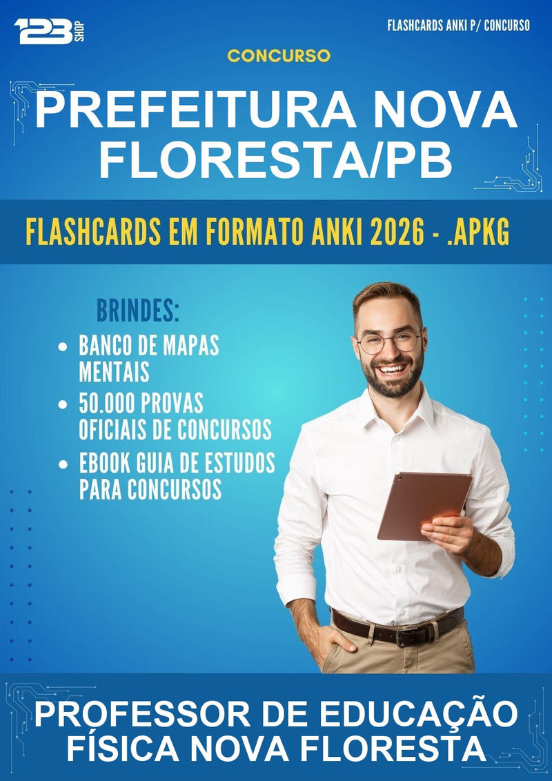Flashcards Anki para o Concurso Prefeitura Nova Floresta/PB para Professor de Educação Física Nova Floresta - 400 Flashcards