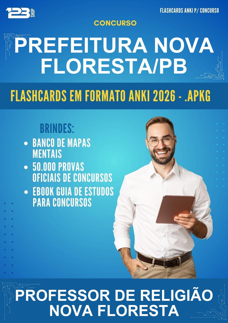 Flashcards Anki para o Concurso Prefeitura Nova Floresta/PB para Professor de Religião Nova Floresta - 400 Flashcards