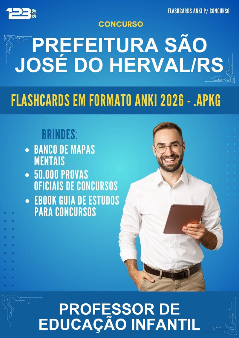 Flashcards Anki para o Concurso Prefeitura São José do Herval/RS para Professor de Educação Infantil - 400 Flashcards
