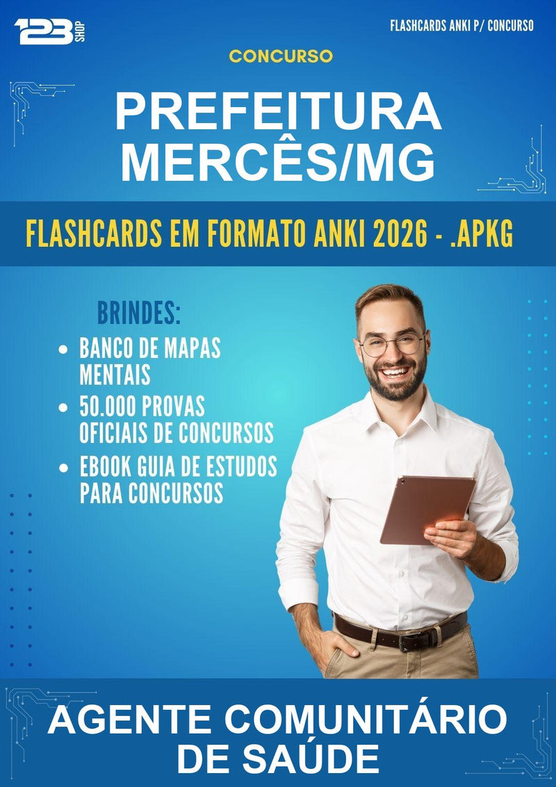 Flashcards Anki para o Concurso Prefeitura Mercês/MG para Agente Comunitário de Saúde - 400 Flashcards
