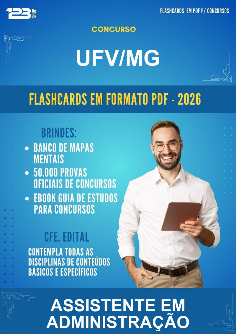 Flashcards em PDF para o Concurso Ufv/MG para Assistente Em Administração - 400 Flashcards