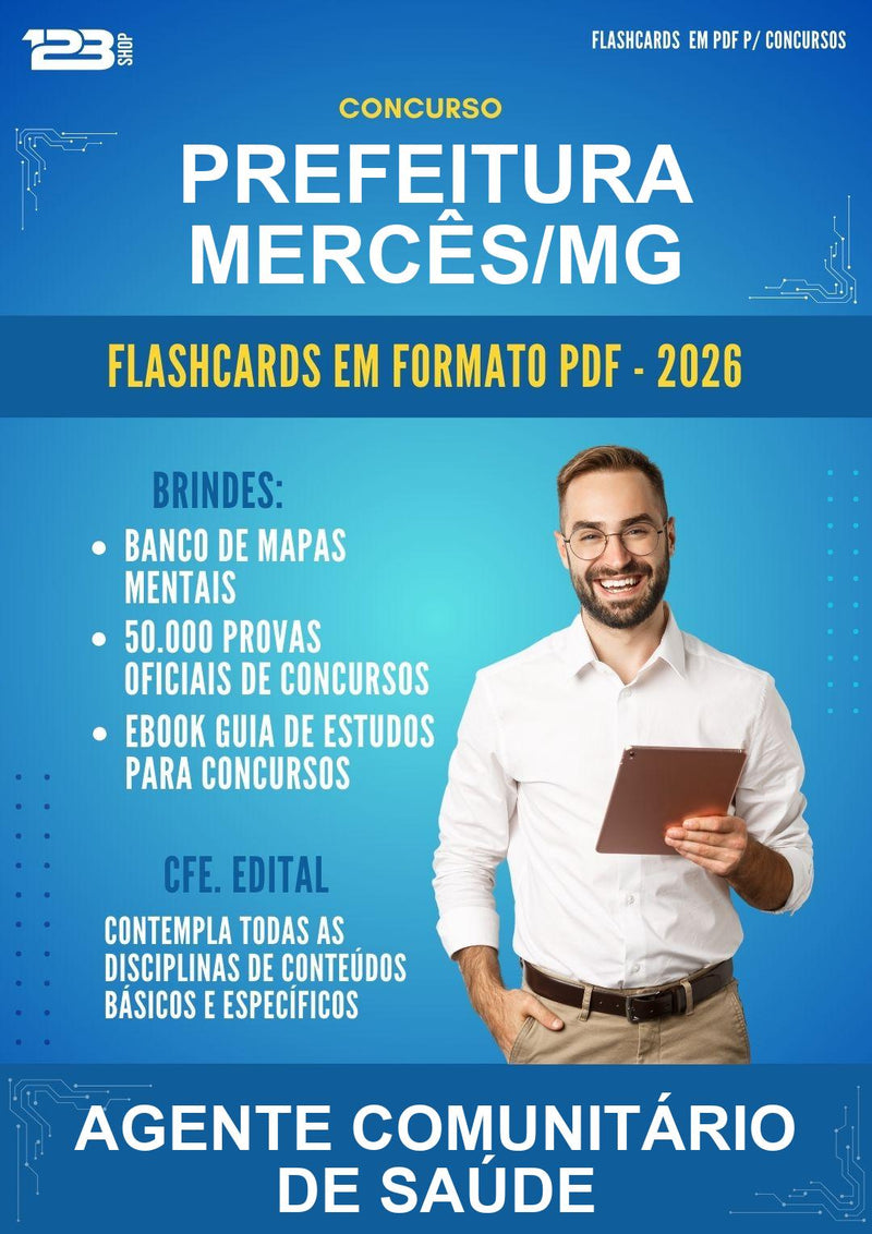 Flashcards em PDF para o Concurso Prefeitura Mercês/MG para Agente Comunitário de Saúde - 400 Flashcards