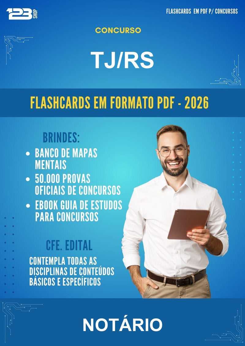 Flashcards em PDF para o Concurso Tj/RS para Notário - 400 Flashcards