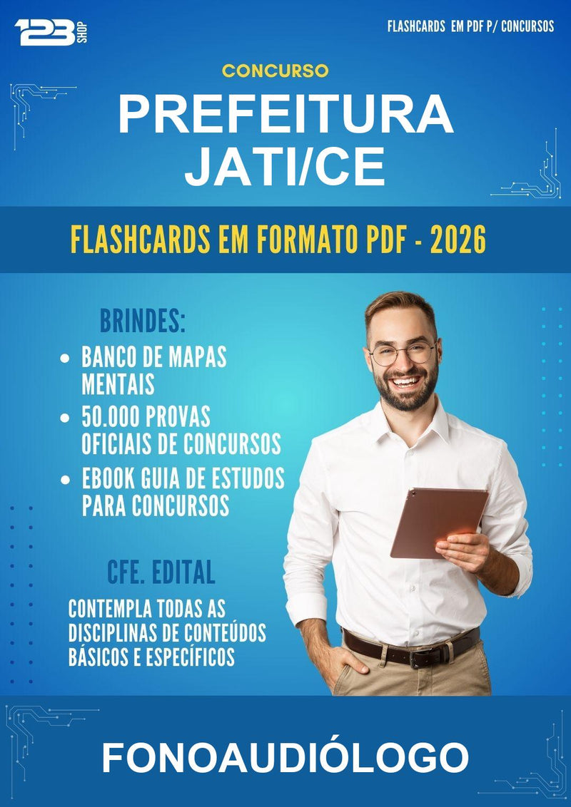 Flashcards em PDF para o Concurso Prefeitura Jati/CE para Fonoaudiólogo - 600 Flashcards