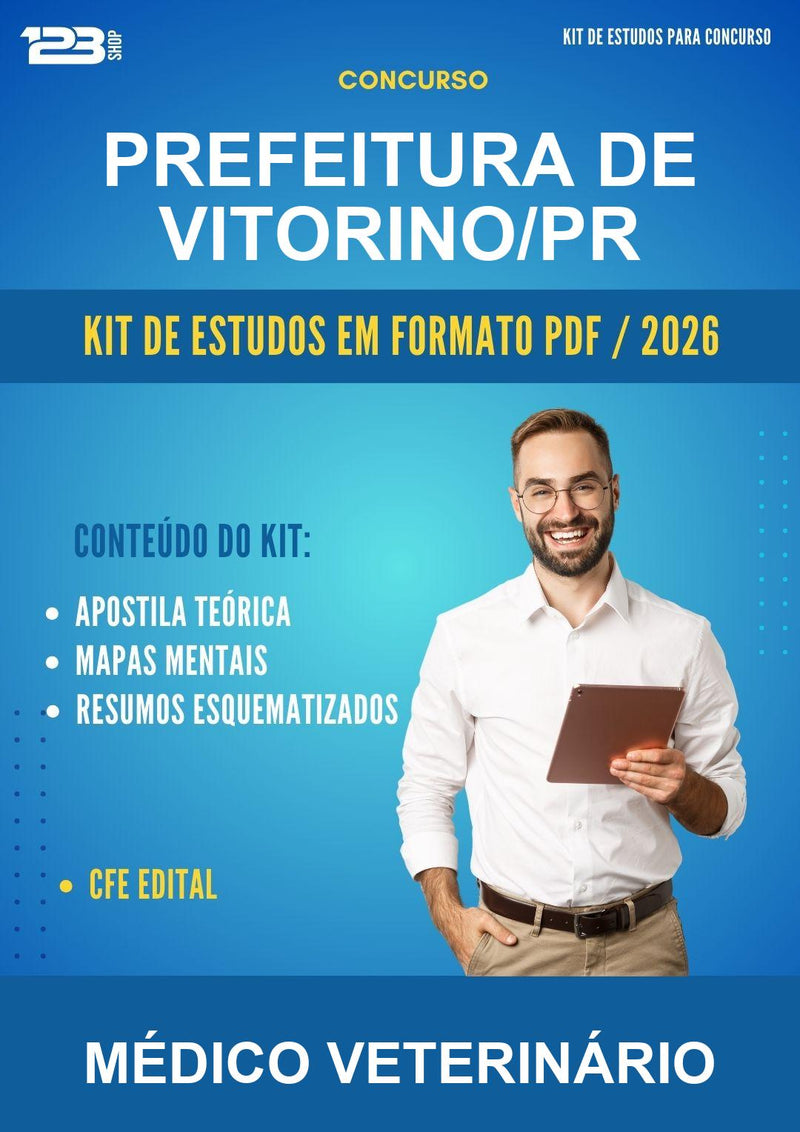 Kit de Estudos para o Concurso Prefeitura de Vitorino/PR para Médico Veterinário