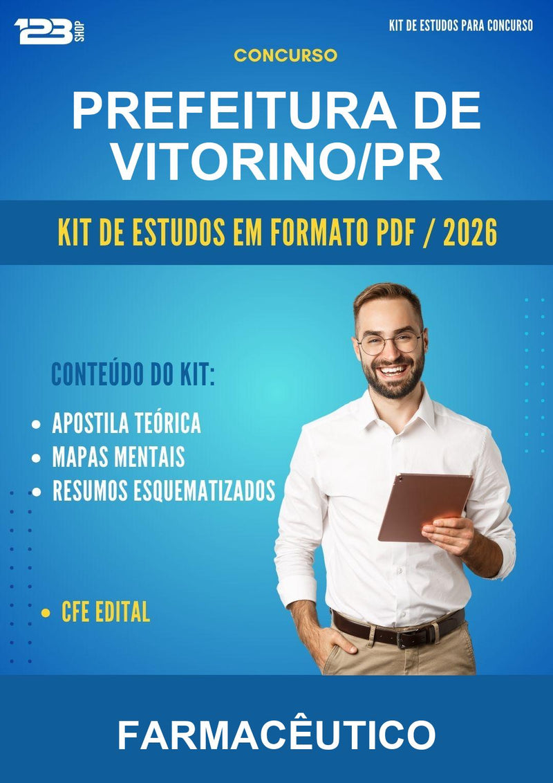 Kit de Estudos para o Concurso Prefeitura de Vitorino/PR para Farmacêutico