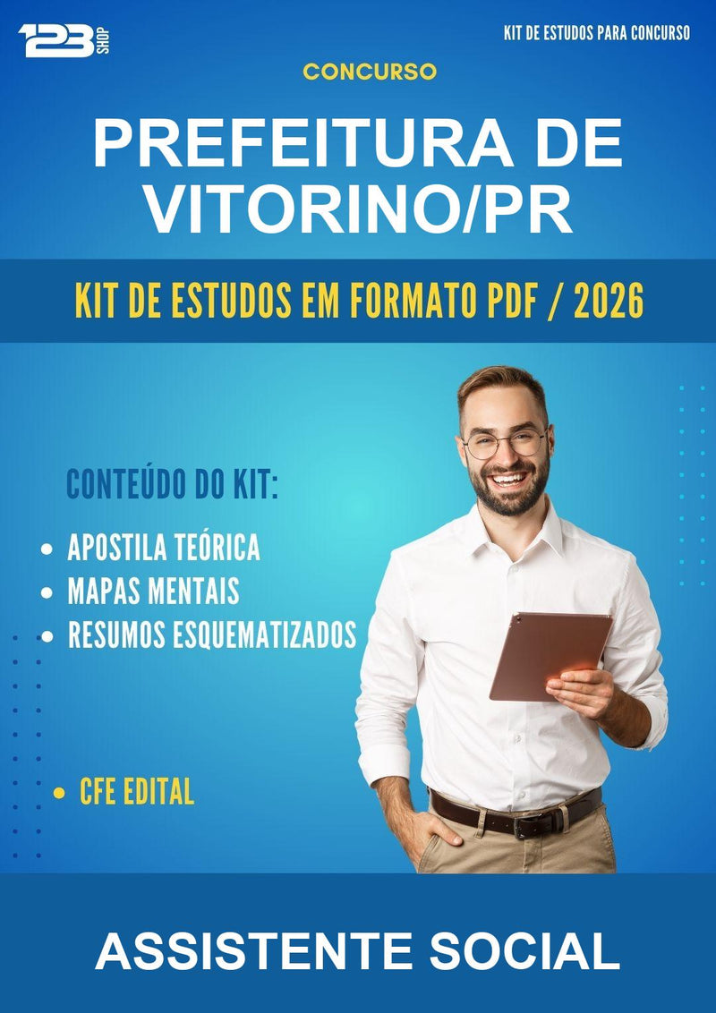 Kit de Estudos para o Concurso Prefeitura de Vitorino/PR para Assistente Social