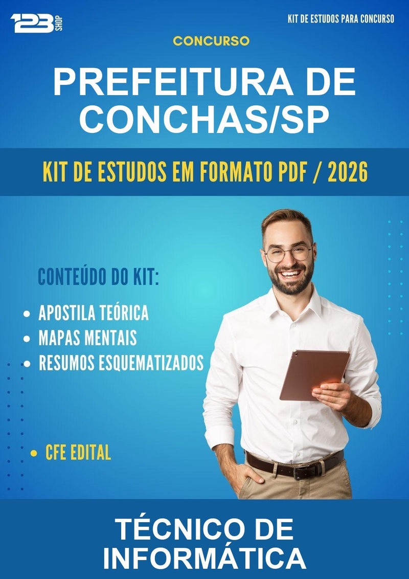 Kit de Estudos para o Concurso Prefeitura de Conchas/SP para Técnico de Informática