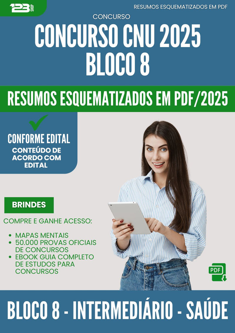 Resumos Esquematizados para Concurso CNU 2025 - Bloco 8 - Intermediário - Saúde