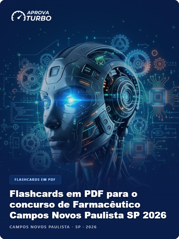 Flashcards em PDF para o concurso de Farmacêutico Campos Novos Paulista SP 2026 - 1.000 Flashcards