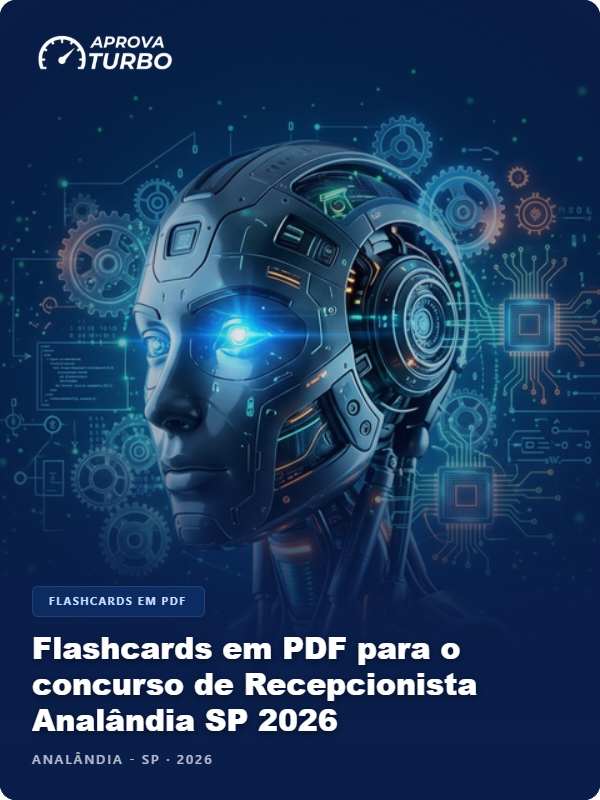 Flashcards em PDF para o concurso de Recepcionista Analândia SP 2026 - 2.000 Flashcards